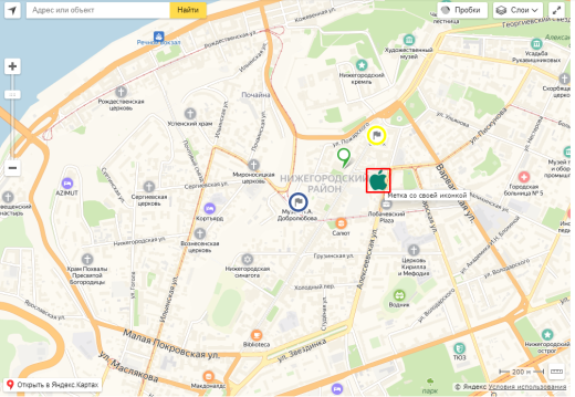 Яндекс.карта объектов инфоблока