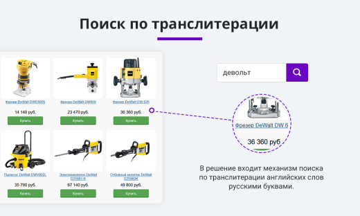 Умный поиск с исправлением ошибок в запросе, подсказками и настраиваемой областью поиска