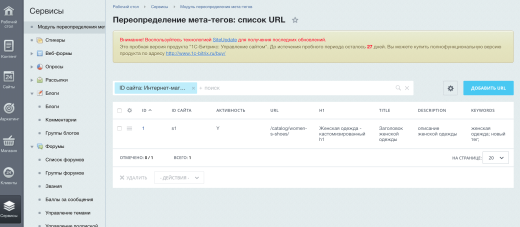 Переопределение мета-тегов