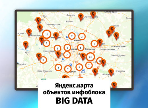 whatAsoft: Яндекс.карта объектов инфоблока Big Data