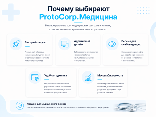 ProtoCorp.Медицина - веб-сайт медцентра с каталогом товаров