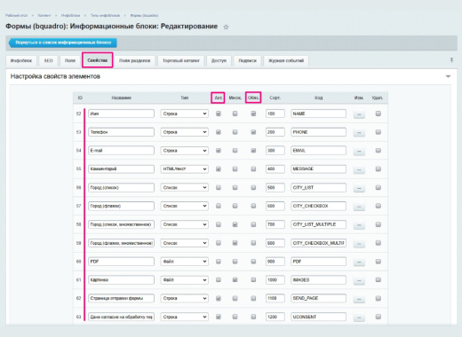 Bquadro: Форма обратной связи