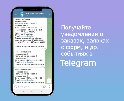 Telegram уведомления о событиях