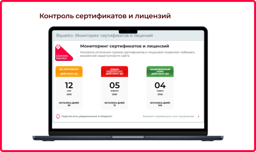 Bquadro: Мониторинг сайта