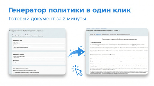 Плашка кукис и генератор политики конфиденциальности