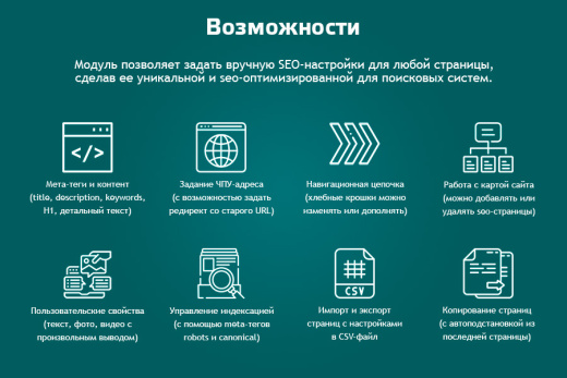 SEO-Шаман. Создание уникальных страниц по фильтрам, поиску: ЧПУ, мета-теги, хлебные крошки.