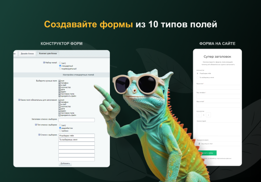 ХАМЕЛЕОН — 999 в 1. Безлимитный конструктор лендингов с корзиной и функциями для «автоворонок»
