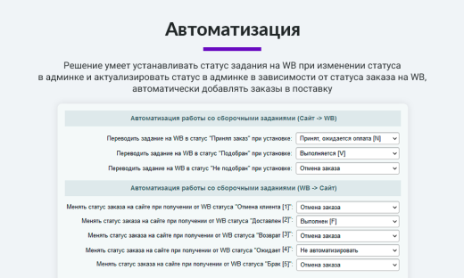 Интеграция с Wildberries (Вайлдберриз). Карточки товара, остатки, цены, сборочные задания, поставки