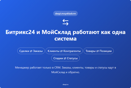 Обмен сделками и товарами для Битрикс24 и МойСклад