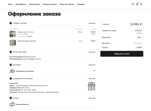 Отраслевой интернет-магазин цветов, букетов и подарков «Крайт: Flowers»