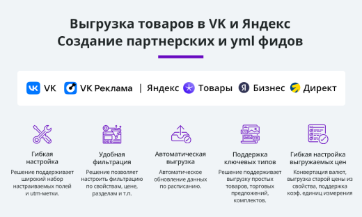 Выгрузка каталога товара в YML (яндекс) формате 
