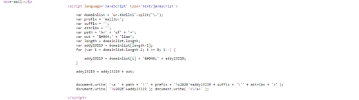 Маскировка E-mail на страницах сайта