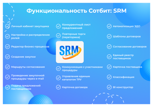 Сотбит: SRM – система управления закупками и поставщиками
