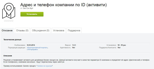 Адрес и телефон компании по ID (активити)